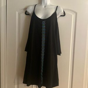 Dotti Cold Shoulder Black Swimsuit Cover up Coverup Swim Dress Pullover Small